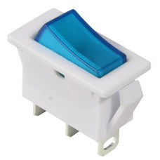 KCD3-101N-13 BL/WH 220V Переключатель 1 клав. синий с подсветкой