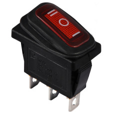 KCD3-103W R/B Переключатель 1 клав. опрокидывающийся (красный)