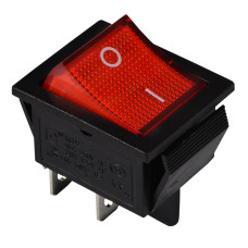KCD2-201N R/B 220V Переключатель 1 клав. красный с подсветкой