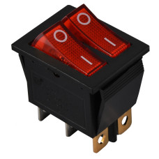 KCD2-2101N R/B 220V Переключатель 2 клав. красный с подсветкой