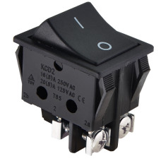 KCD2-2-201S B/B Переключатель 1 клав. черный клеммы под винт