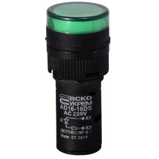 Сигнальная арматура AD16-16DS зеленая 220V АC