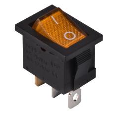 KCD1-2-101N YL/B 220V Переключатель 1 клав. желтый с подсветкой