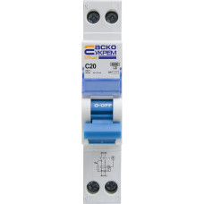 Устройство защитного отключения с защитой от сверхтоков UTrust 1P+N (18 mm) 20А C 30mА AC