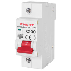 Модульный автоматический выключатель e.mcb.stand.100.1.C100, 1р, 100А, C, 10кА