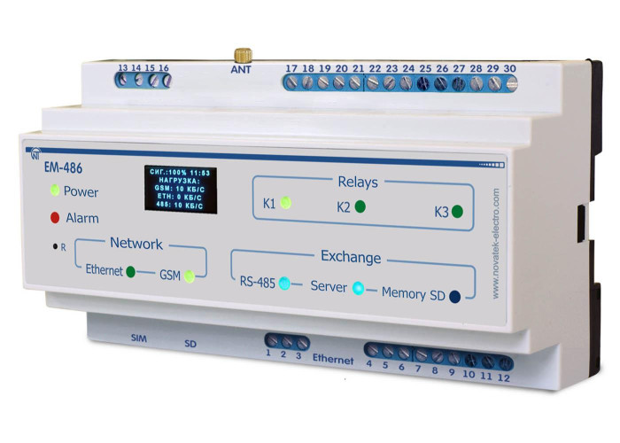 Контролер SMS-сповіщення про аварії на MODBUS-обладнанні EM-486