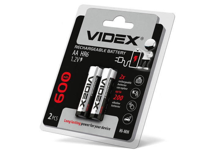 Аккумуляторы Videx HR6/AA 600mAh double blister/2шт