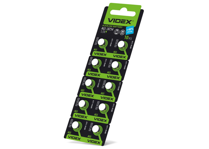 Батарейка годинникова Videx AG 5/LR754 BLISTER CARD 10 шт