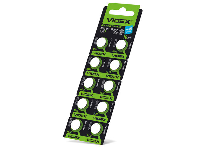 Батарейка часовая Videx AG10/LR1130 BLISTER CARD 10 шт