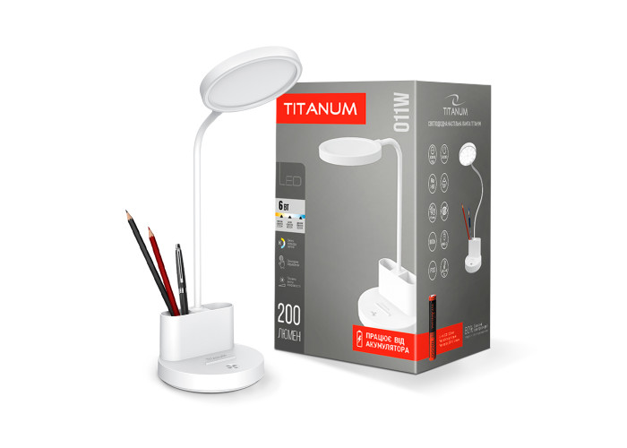 LED лампа настольная с аккумулятором TITANUM TLTF-011W 6W 2700-6000K
