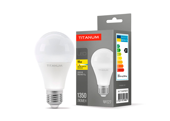LED лампа TITANUM A65 15W E27 3000K