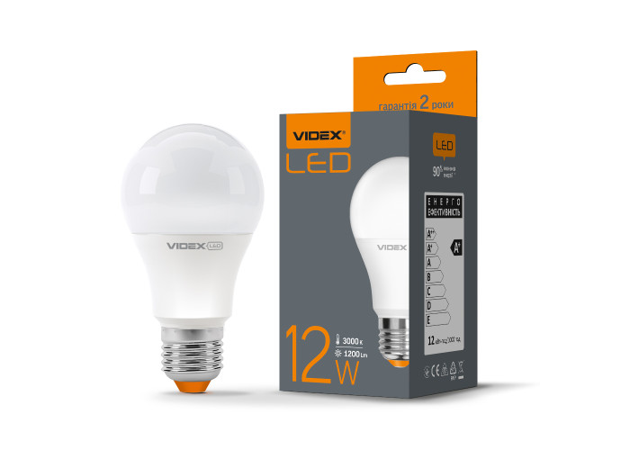 LED лампа VIDEX A60e 12W E27 3000K