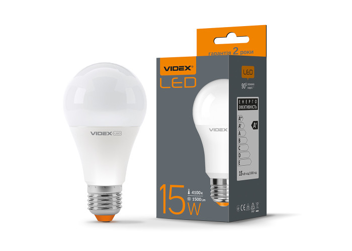 LED лампа VIDEX A65e 15W E27 4100K