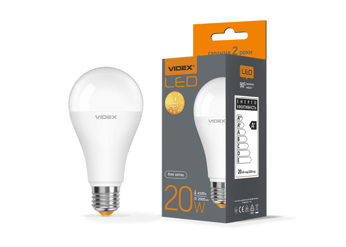 LED лампа VIDEX A65e 20W E27 4100K