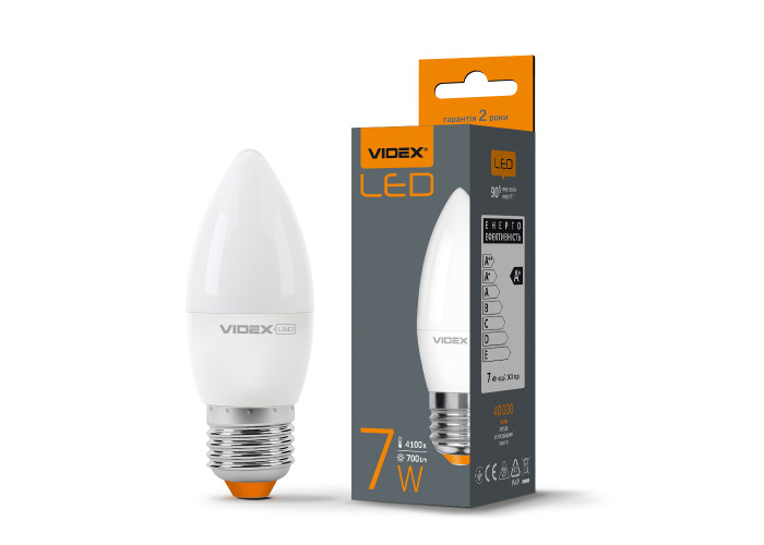 LED лампа VIDEX C37e 7W E27 4100K