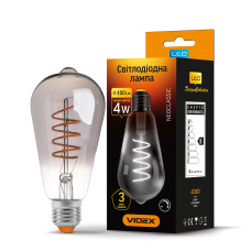 LED лампа VIDEX Filament ST64FGD 4W E27 2100K димерная графит
