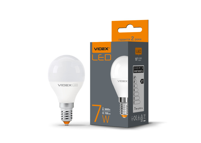 LED лампа VIDEX G45e 7W E14 3000K