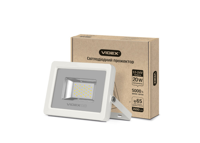 LED прожектор VIDEX 20W 5000K 12-24V White (VL-F205W-12V)