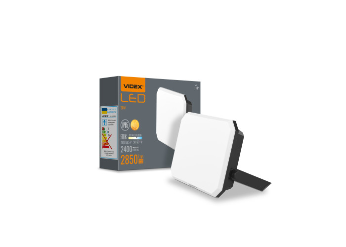 LED прожектор VIDEX F3 30W 5000K 220V Black (VLE-F3-0305B)
