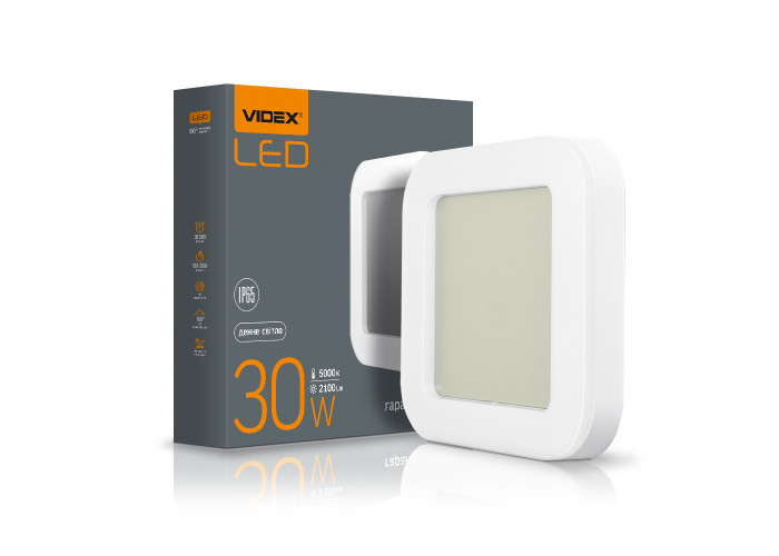LED светильник ART IP65 квадратный VIDEX 30W 5000K