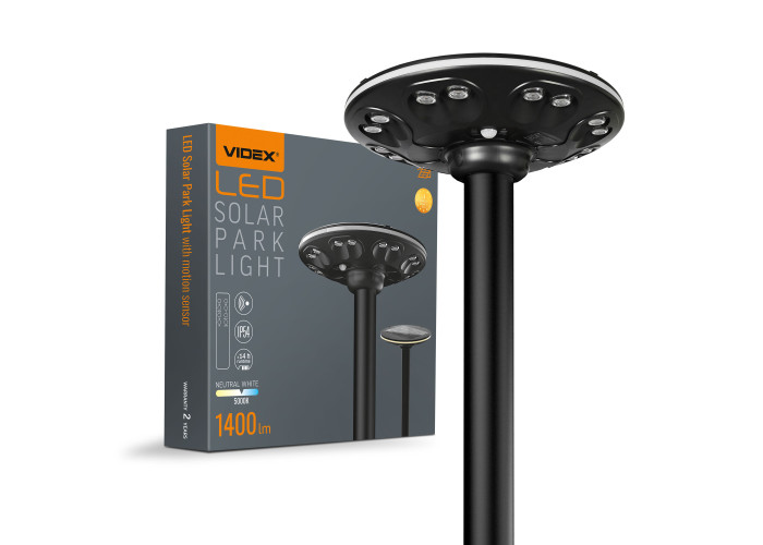 LED светильник автономный парковый IP54 VIDEX 1400Lm Сенсорный