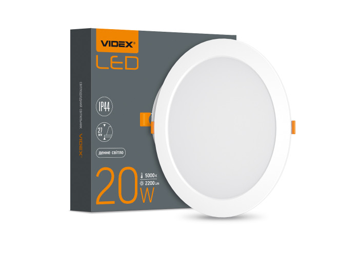 LED светильник Back встроенный круглый VIDEX 20W 5000K