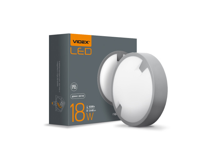 LED світильник IP65 круглий VIDEX 18W 5000K