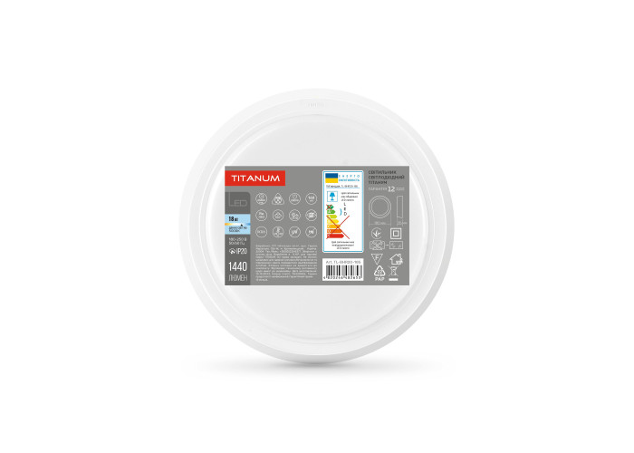 LED Светильник круглый накладной TITANUM 18W 5000K 220V