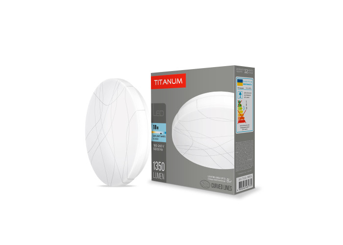 LED світильник настінно-стельовий TITANUM 18W 5000K Криві лінії
