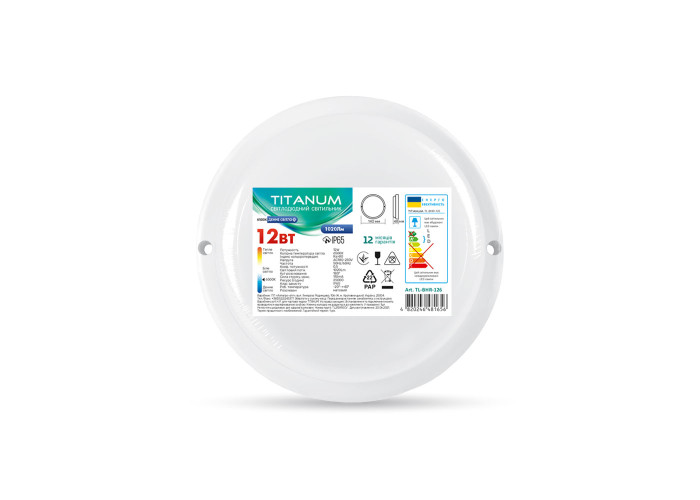 LED светильник влагозащищенный круглый TITANUM 12W 6500K TL-BHR-126