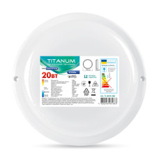 LED светильник влагозащищенный круглый TITANUM 20W 6500K TL-BHR-206