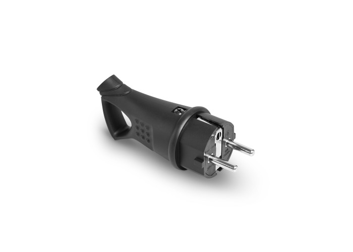 Вилка мережева IP44 з/з пряма 16A з ручкою чорна TITANUM STANDARD