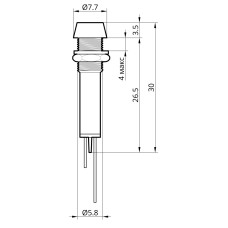 Светодиодный индикатор металлический AD22C-6 24v AС/DС, зеленый