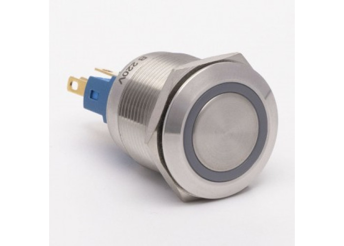 Кнопка металева КНМ-22-FJ-E 24V 1NO1NC, червоний